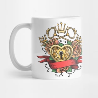 Heart Shape Lock with Keys Mug